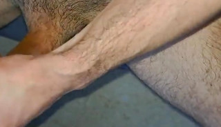 I pump my cock until I cum on top of me