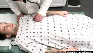 Gorgeous Trent Marx pounds on a massive cock of hunky doctor Marco Napoli