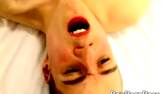 Hung twink Luke gets to fuck tight asshole with his big cock