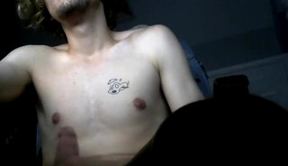 Long Haired Guy Wanks and Cums