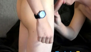 Naughty twinks chain barebacked after sensual cock sucking