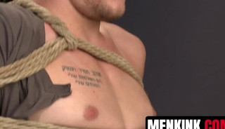First timer Logan Taylor expels his cum after extreme edging