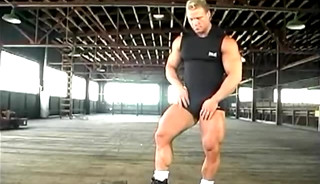 Chad Ray Martin Stripping and Holding Chains and a Pickaxe
