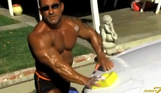 Christian Lacoche Flexing and Posing In His Underwear (and Washing A Car)
