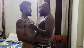 Indian gay pornstar Carl fucked hard by muscular man hunk.