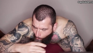 Big black cock barebacks the hole of greedy bottom