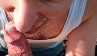 An old Bulgarian gay blows in the park