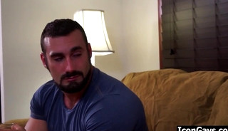 Gay twink seduces and fucks a straight daddy