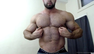 Alpha Hairy Bodybuilder with Perfect Pecs Muscle Worship Solo (2 of 4)