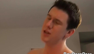 Cute tight ass twink roughly rammed while sucking lollipop
