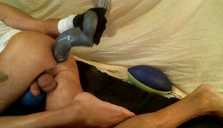 More sub bro shakes open fuck hole with a fat juicy dildo