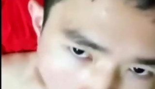 Chinese boy Blow Others Handjob Himself