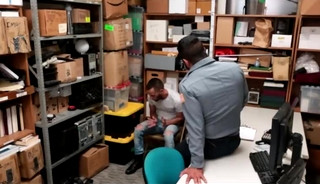 Straight Latino Twink Shoplifter Blackmailed And Fucked By Gay Muscle Bear Security Officer