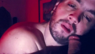 Sucking uncut cock