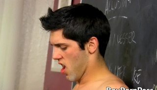 After showing fellatio skills, a student is fucked anally
