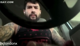 xjlondonx jacking off his cock and dildo inserted in his cunt