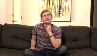 Twink interviewed before jerking off