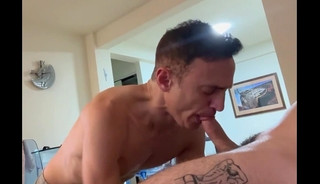 cumwhore sucks a load out of another guy