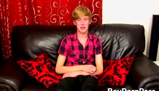 Gorgeous gay Austin Ellis interviewed before solo jack off