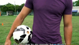 Straight soccer playing latino facialized
