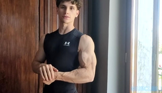 Ripped Italian Muscle Boy Flexes Nude