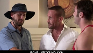 Jock Step Son And Step Dad Threesome With Mailman