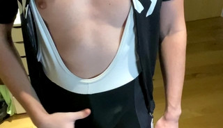 Jerking Off and Cumming inside Singlet