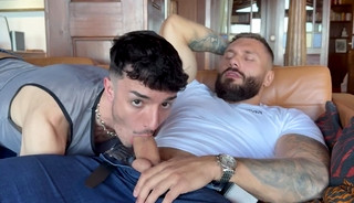 hot threesome sexy twink gets fucked by sexy bodybuilder and hot straight jock