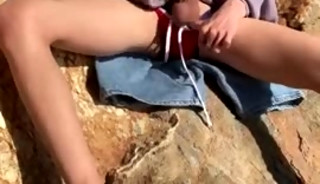 Cumshot on a Cliff